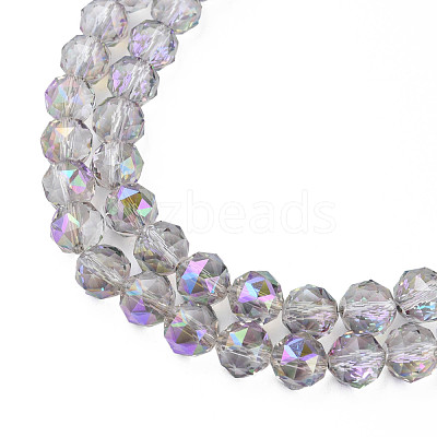 Electroplate Transparent Glass Beads Strands EGLA-N002-34B-C06-1