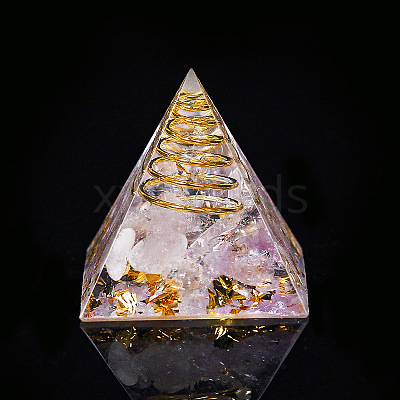 Orgonite Pyramid Resin Display Decorations G-PW0005-05O-1