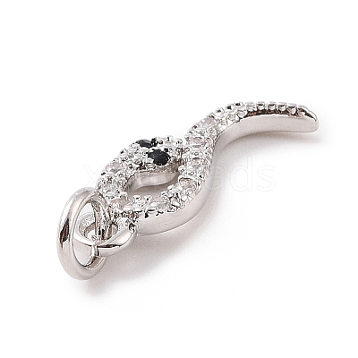 Brass Micro Pave Cubic Zirconia Charms KK-C012-09P-1