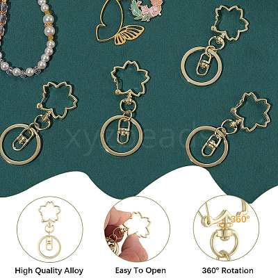 18Pcs Alloy Keychain Clasps KEYC-SC0001-72G-1