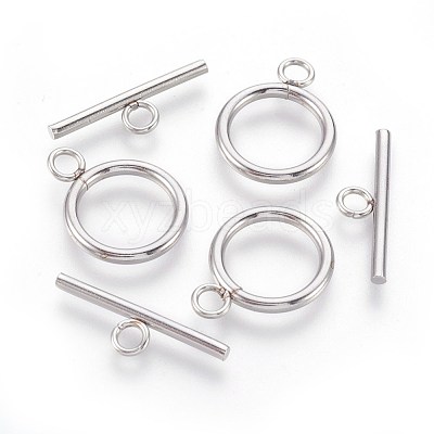 Tarnish Resistant 304 Stainless Steel Toggle Clasps STAS-F188-30G-1