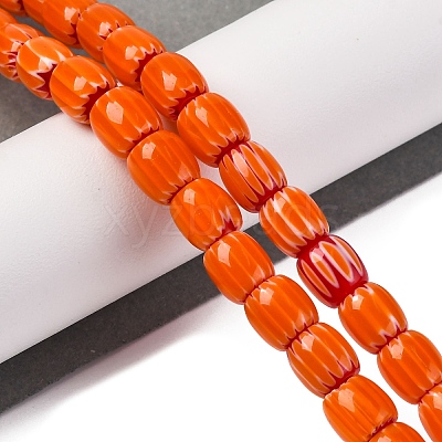 Handmade Lampwork Chevron Beads Strands LAMP-K041-01B-18-1