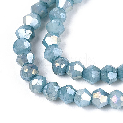 Ombre Effect Dyed Glass Beads Strands GLAA-T025-4mm-09G-1