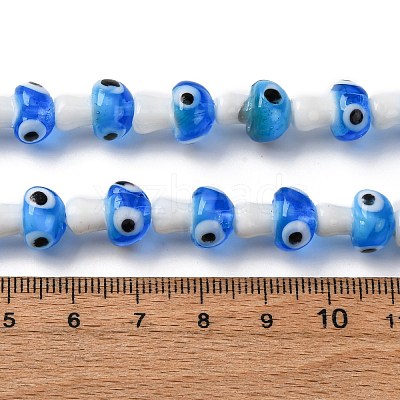 Handmade Evil Eye Lampwork Beads Strands LAMP-S069-01A-05-1