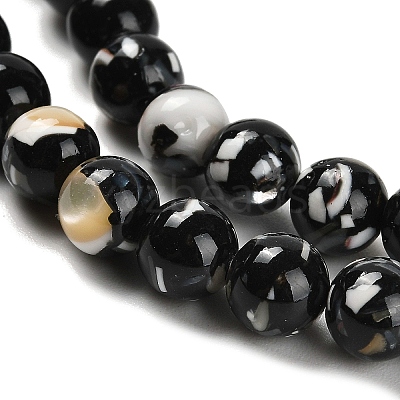 Assembled Synthetic Stone and Trochus Shell Beads Strands G-B128-08B-04-1