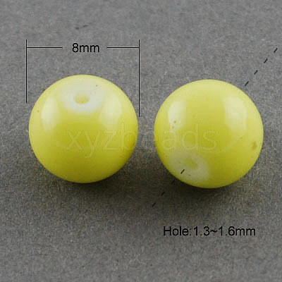 Painted Glass Bead Strands DGLA-S071-8mm-14-1
