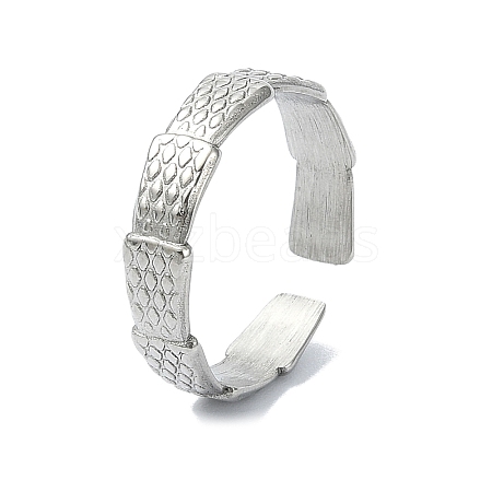 304 Stainless Steel Cuff Rings for Women RJEW-M019-15P-1