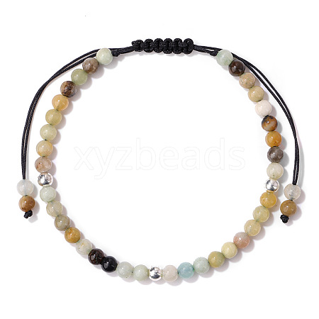 Natural Flower Amazonite Braided Bead Bracelets PW-WG2B05A-07-1