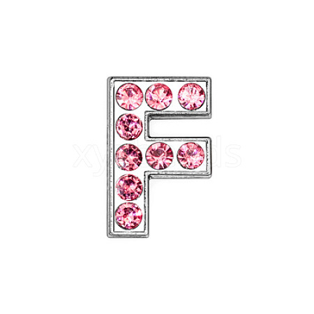 Glass Rhinestone Slide Charms PALLOY-TAC0018-02-F-1