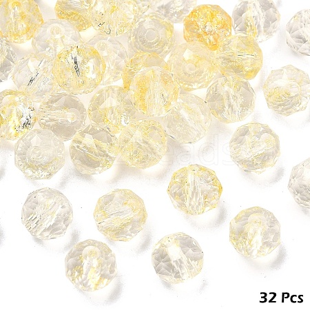 Crackle Transparent Glass Beads Strands GLAA-YW0005-73F-1
