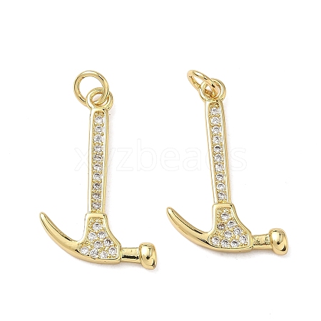 Brass Micro Pave Clear Cubic Zirconia Pendants KK-F930-26C-G-1