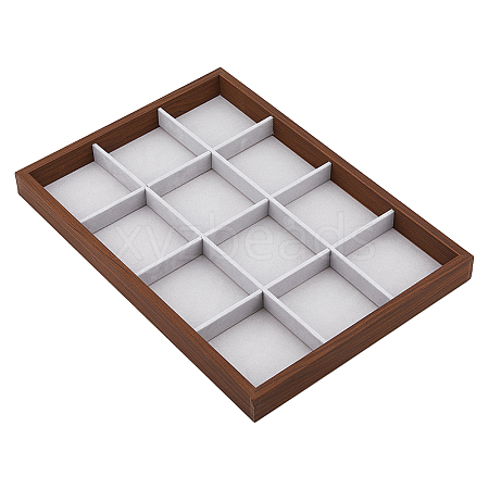 Rectangle Wood Jewelry Display Trays ODIS-WH0061-01-1