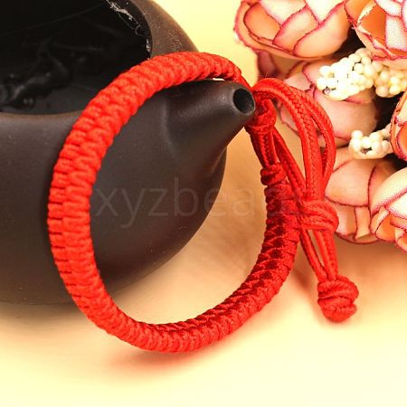 Adjustable Waxed Cord Braided Bracelets BJEW-E304-15-1