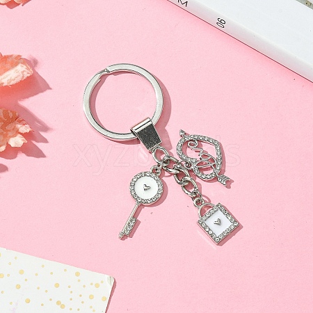 Alloy Enamel & Rhinestone Keychain KEYC-YW00074-03-1