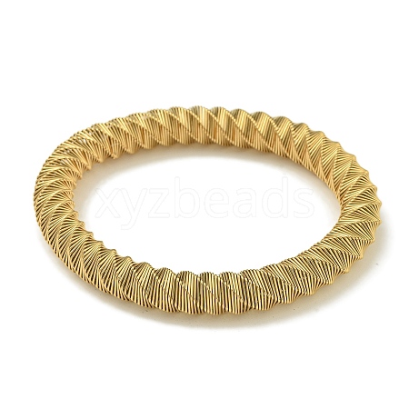 Ion Plating(IP) Adjustable 304 Stainless Steel Twist Spring Wire Bracelets BJEW-H617-12G-1