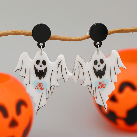 Floating Ghost Acrylic Stud Earrings CF6987-3-1