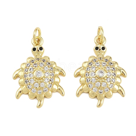 Brass Micro Pave Cubic Zirconia Pendants KK-D005-06A-G-1