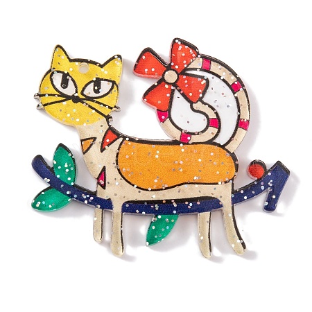 Cat Theme Acrylic Pendants MACR-U003-06A-1