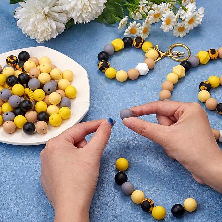 WEWAYSMILE 179Pcs 11 Styles 15mm Silicone Round Beads Making Kit JX490A-1