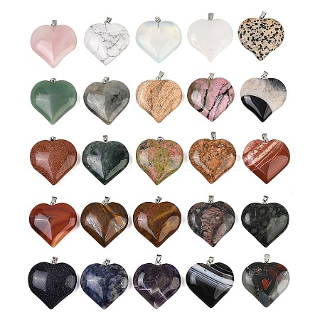Natural & Synthetic Mixed Stone Pendants GG-K002-04-1