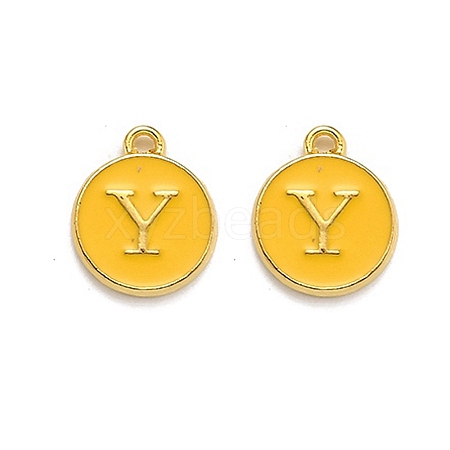 Golden Plated Alloy Enamel Charms LS-ENAM-Q437-13Y-1