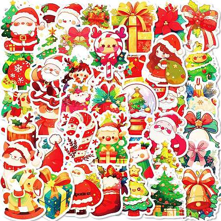 50Pcs Christmas Theme Cartoon Paper Stickers DIY-P085-09-1