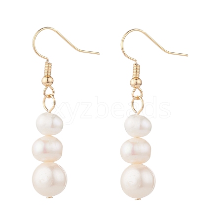 Natural Pearl Beads Dangle Earrings for Women EJEW-JE04755-1