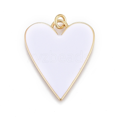 Brass Enamel Pendants KK-M205-13G-08-1