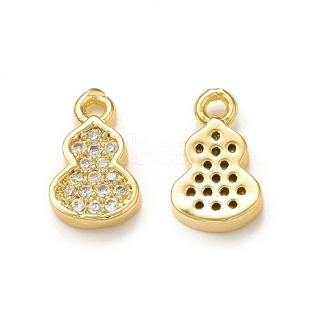 Brass Micro Pave Cubic Zirconia Charms KK-P228-36G-1