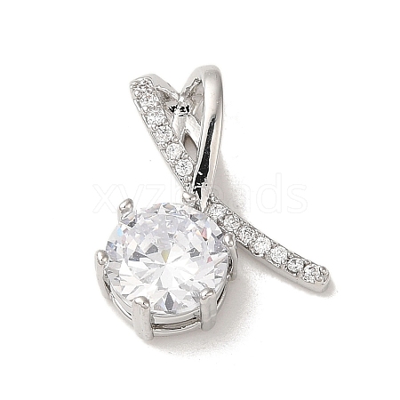 Micro Pave Clear Cubic Zirconia Pendants KK-S351-02P-02-1