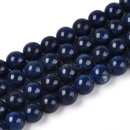 Dyed Natural Mashan Jade Round Beads Strands G-T139-6mm-67G-1