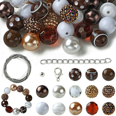 DIY Rugby Acrylic Beaded Keychain Pendant Decoration Making Kit MACR-CJC0004-18-1