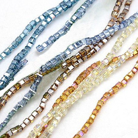 Electroplate Glass Beads Strands EGLA-J028-M-1