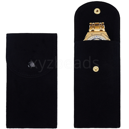 Rectangle Velvet Watch Storage Bag AJEW-CN0008-18B-1