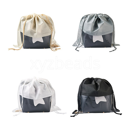 Givenny-EU 8Pcs 4 Colors Blank Non-Woven DIY Craft Drawstring Storage Bags ABAG-GN0001-10A-1