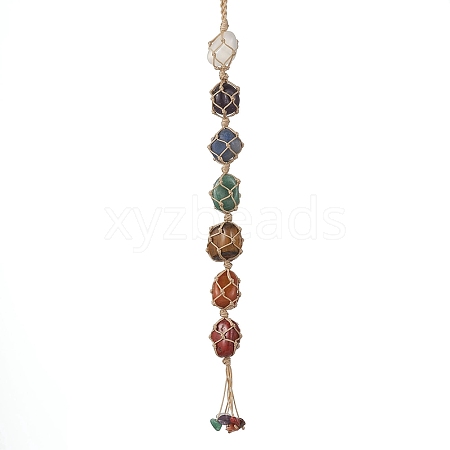 Gemstone Pendant Decorations HJEW-JM01870-1