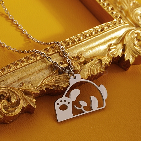 Hollow Bear Pendant Necklace FT0743-2-1