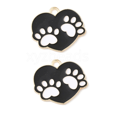 Alloy Enamel Paw Print Pendants ENAM-I062-01KCG-01-1
