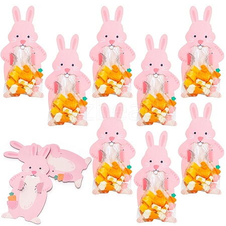 20Pcs Easter Rabbit Plastic & Paper Candy Storage Bags PW-WG91212-01-1
