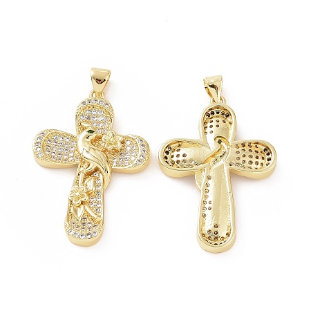 Brass Micro Pave Cubic Zirconia Pendants ZIRC-P106-06G-1