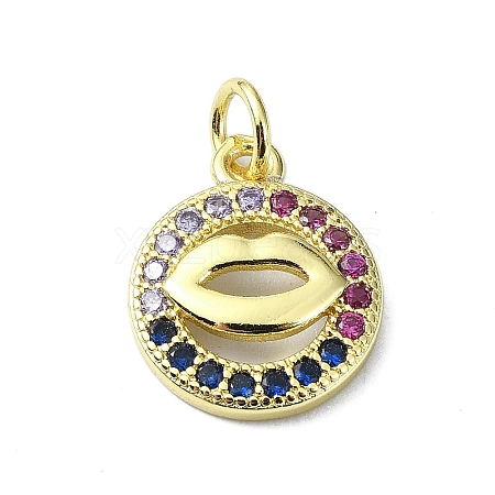 Brass Micro Pave Cubic Zirconia Pendants KK-H475-25G-01-1