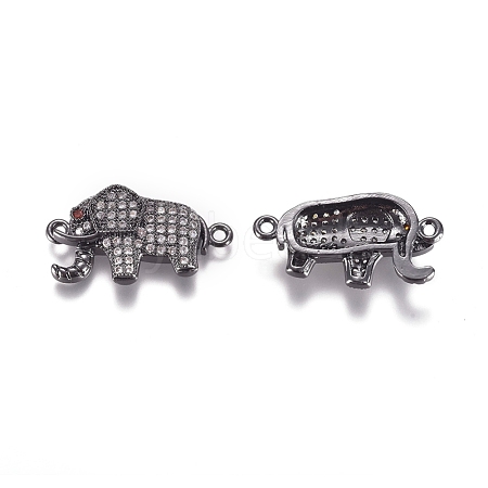 Brass Micro Pave Cubic Zirconia Links connectors ZIRC-K081-54B-1