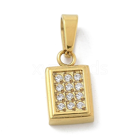 Ion Plating(IP) 304 Stainless Steel Micro Pave Cubic Zirconia Pendants STAS-Z107-02G-07-1