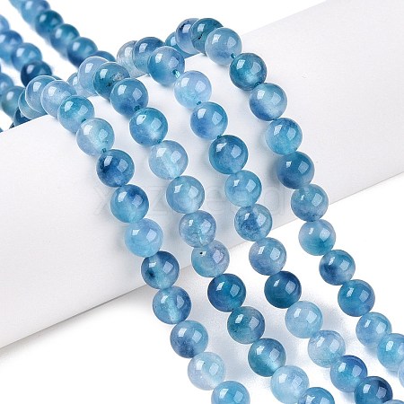 Dyed Natural White Jade Beads Strands G-T138-6mm-210-1-1