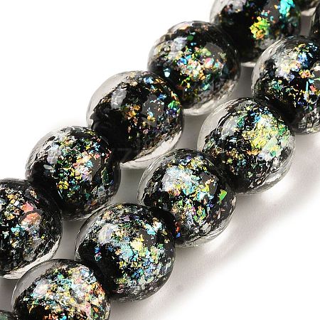 Handmade Dichroic Foil Glass Beads Strands DICH-U001-06C-1