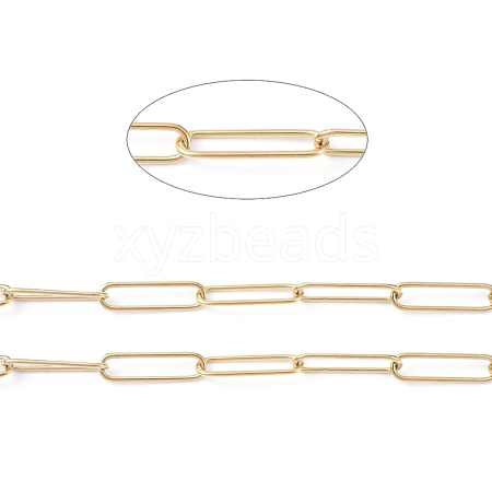304 Stainless Steel Paperclip Chains CHS-L022-02C-G-1