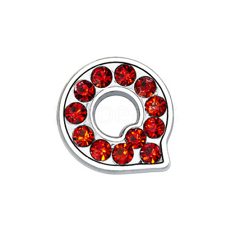 Glass Rhinestone Slide Charms PALLOY-TAC0018-02-Q-1