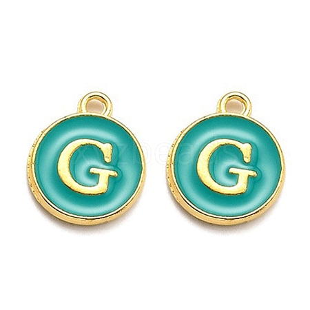 Golden Plated Alloy Enamel Charms ENAM-Q437-15G-1