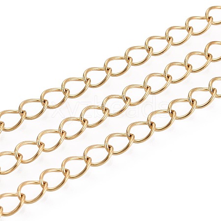 Handmade 304 Stainless Steel Twisted Chain/Curb Chain STAS-P204-02G-1