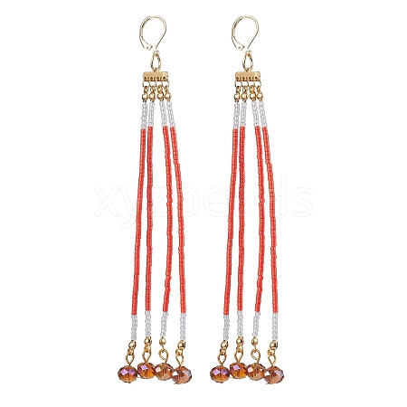 Glass Leverback Earrings EJEW-JE05983-1